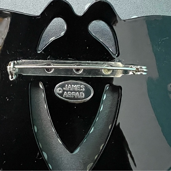 James Arpad Swarovski Crystal Large Black Butterfly Brooch Vintage 1980s - Picture 6 of 6